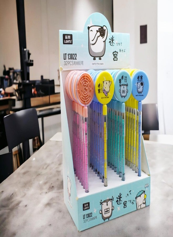 Asera أقلام رصاص أسيرا بوليت، قلم رصاص قابل للدفع مع لعبة كرة متاهة، أقلام رصاص لا تحتاج إلى بري للأطفال، هدية مثالية لحفلات كانجاك نافراتري، ديوالي، وأعياد الميلاد (مجموعة من 16 قلمًا). - Image 4